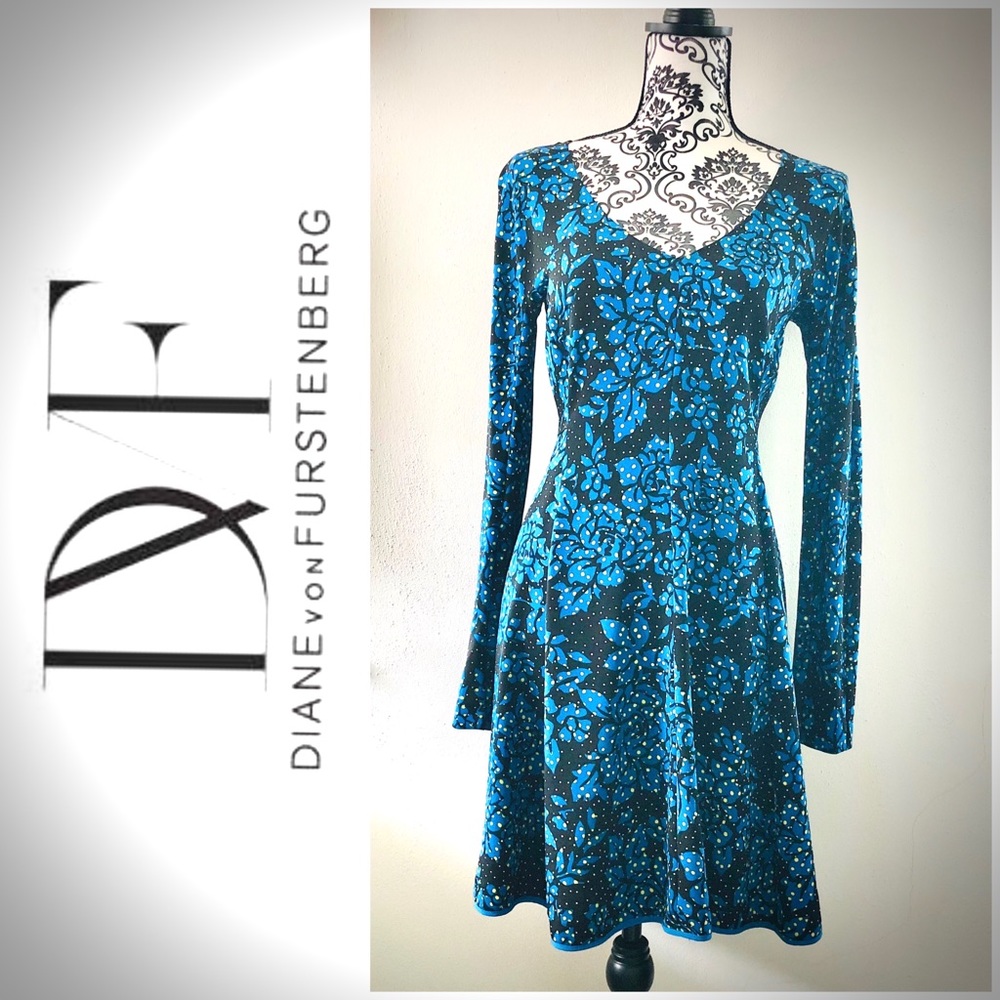 DIANE Von FURSTENBERG Silk Spandex Viscoe V Neck